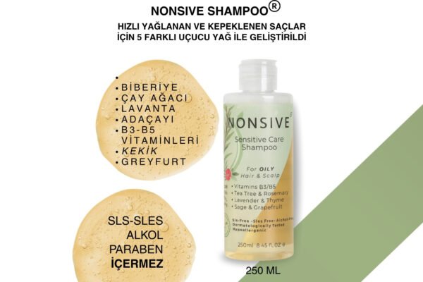 Nonsive Shampoo Type-3 | Yağlı Saçlar ve Hassas Saçlı Deri için Sülfatsız Şampuan - Görsel 2