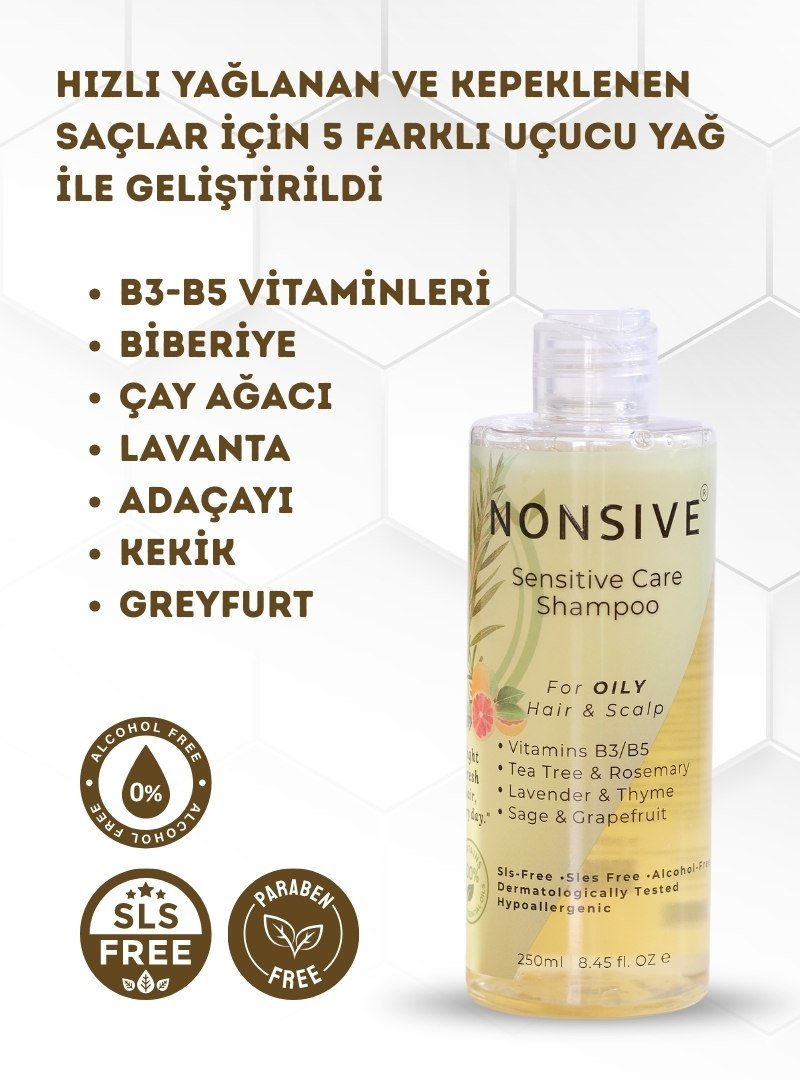 Yağlı Saçlar ve Hassas Saçlı Deri için Sülfatsız Şampuan | Nonsive Shampoo Type-3 - Görsel 4
