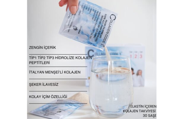 Collagen Code1 Çilek Aromalı Kolajen Takviyesi I Cilt, Saç Ve Tırnak Güçlendirme + Eklem Desteği - Görsel 2