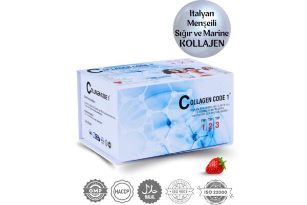 Collagen Code1 Çilek Aromalı Kolajen Takviyesi I Cilt, Saç Ve Tırnak Güçlendirme + Eklem Desteği